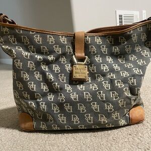 Vintage Dooney & Bourke Brown and Tan Hobo Bag